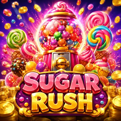 Slot Sugar Rush da Pragmatic Play em visual de doces
